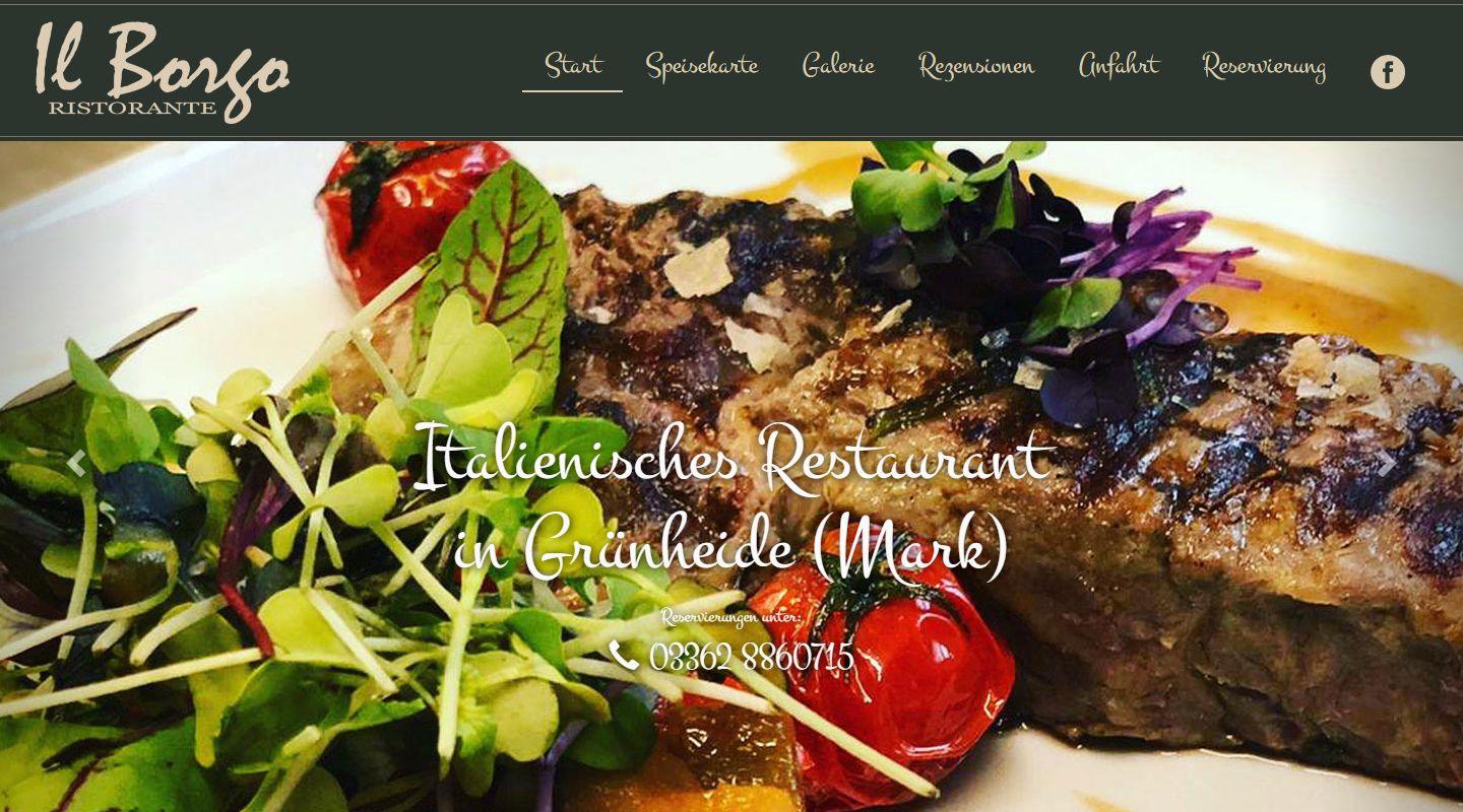 Restaurant-Webseite Il Borgo Ristorante in Grünheide