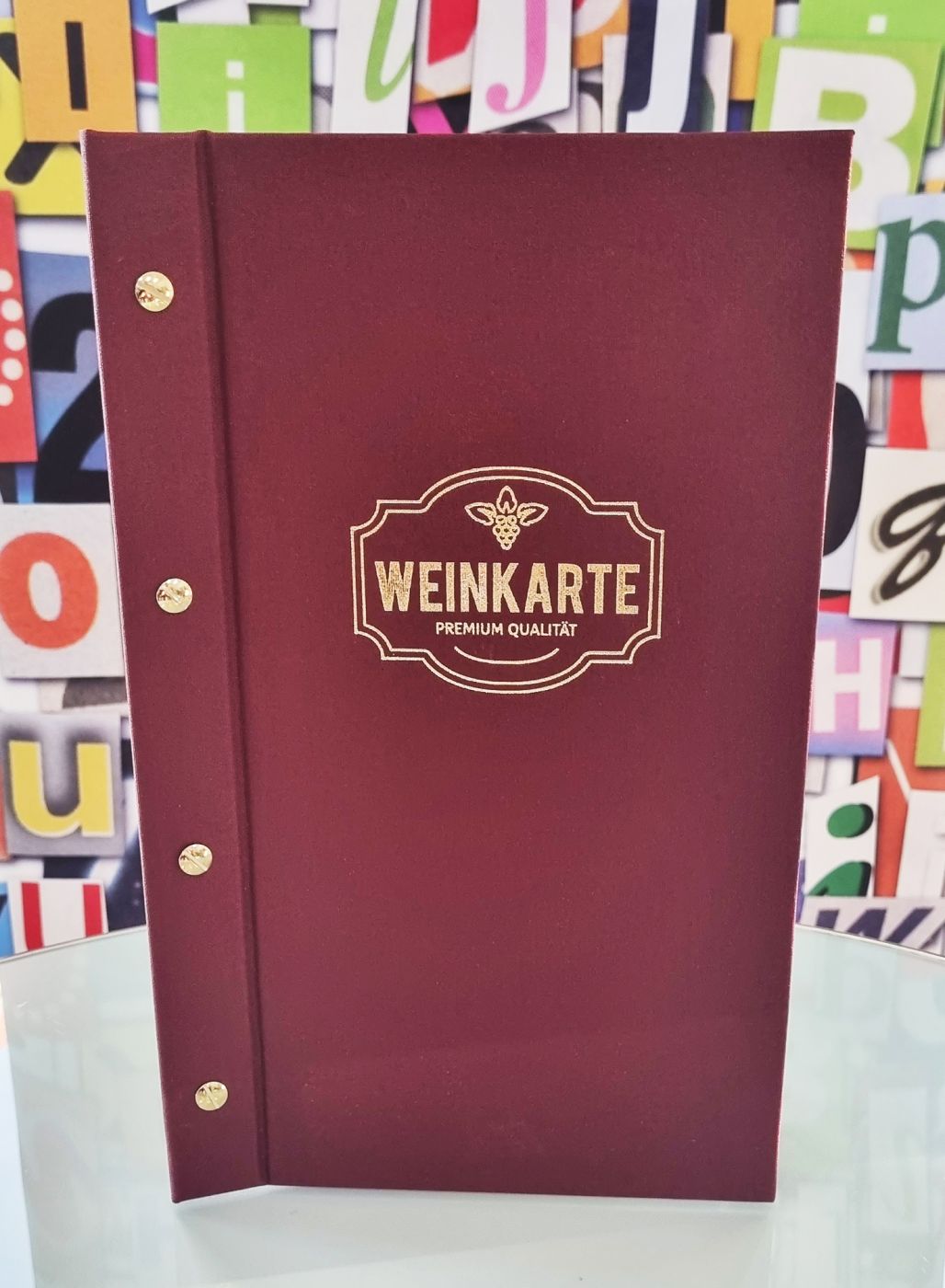 Weinkarte mit Goldprägung "Weinkarte", Bordeaux – Hauptstadt Medien