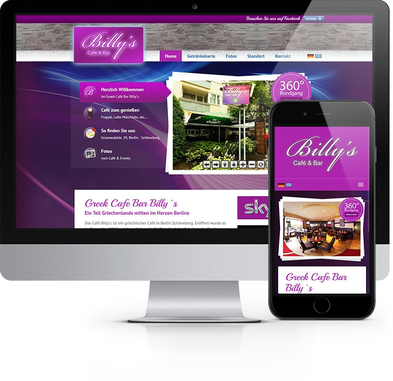 Webdesign Referenz Café Bar Billy´s