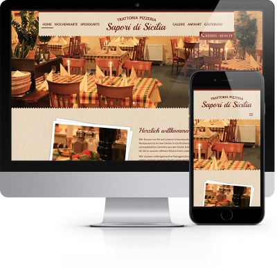 Webdesign Referenz - Pizzeria Sapori di Sicilia