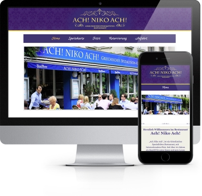 Webdesign Referenz - Restaurant Ach! Niko! Ach!