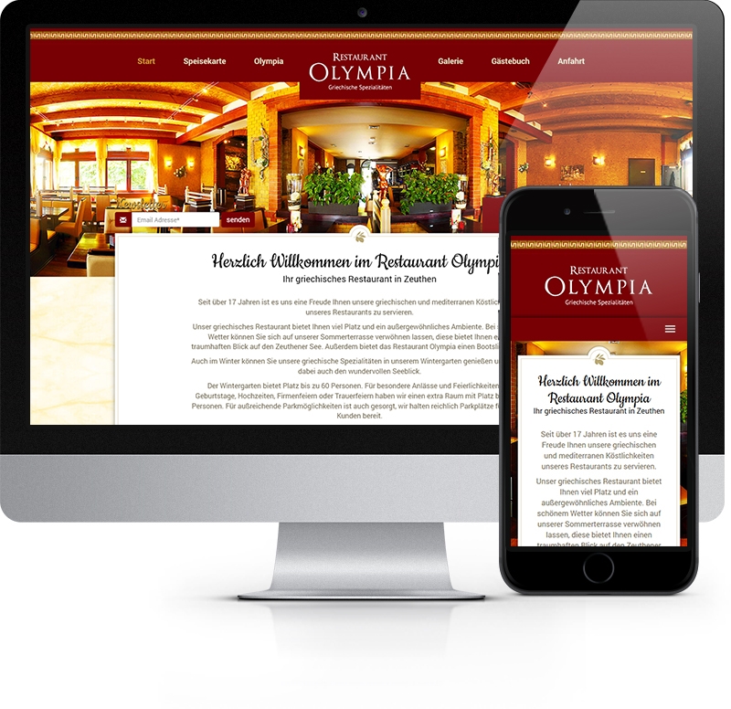 Webdesign Referenz Restaurant Olympia
