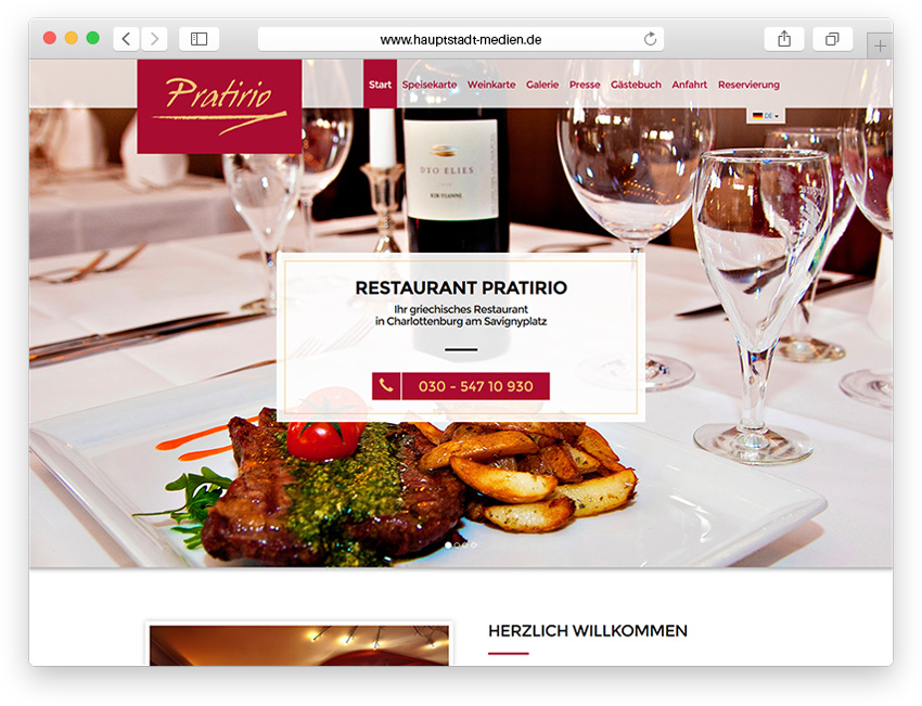 Webdesign Berlin - Homepage für Restaurant